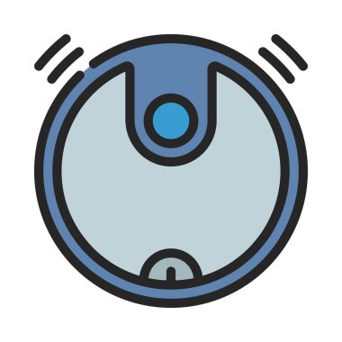 Robot Süpürge Temizleyici simge çizimi