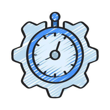 zaman yönetimi ve zaman kavramı simgesi, vektör illüstrasyonu basit tasarım