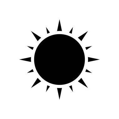 Güneş, güneş ikonu vektör illüstrasyonu 