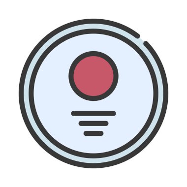 Duman dedektörü düz simgesi, vektör illüstrasyonu 