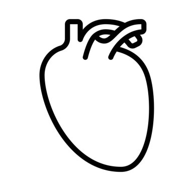 Anatomik Kalp Organı ikon vektör çizimi tasarımı