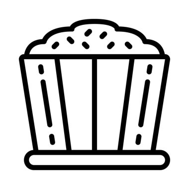 Beyaz arkaplanda patlamış mısır simgesi vektör çizimi            