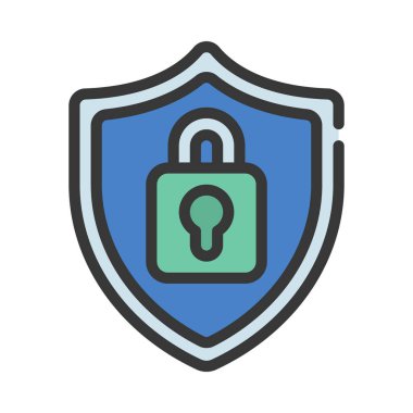 koruma düz simgesi, vektör çizim 