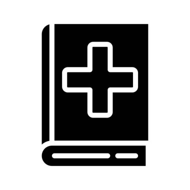 tıbbi kitap simgesi, vektör illüstrasyonu