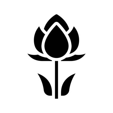 Lotus çiçeği düz renk vektör simgesi