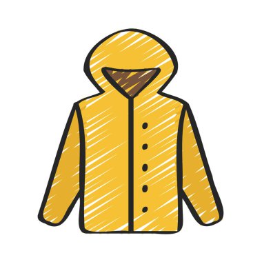 Yağmurlu Mac Coat düz simgesi, vektör illüstrasyonu 