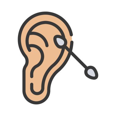 Temiz Kulak düz simgesi, vektör illüstrasyonu 