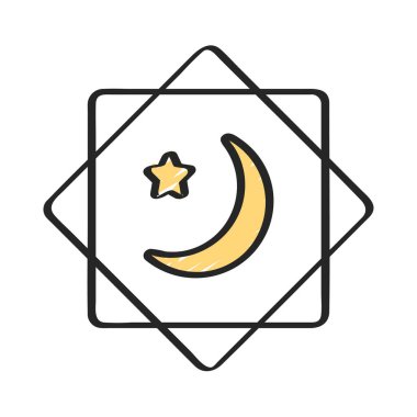 Ramazan Sembol düz simgesi, vektör illüstrasyonu 