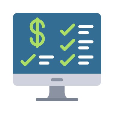 Online Financial Survey icon, vector illustration  