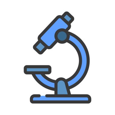 Laboratuar mikroskobu ikonu. Web için basit bir mikroskop vektör simgesi çizimi