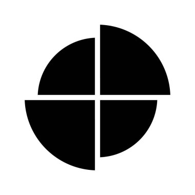 Bölünmüş Pie düz simgesi, vektör illüstrasyonu 