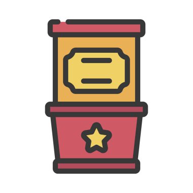 Bilet Booth düz simgesi, vektör illüstrasyonu 