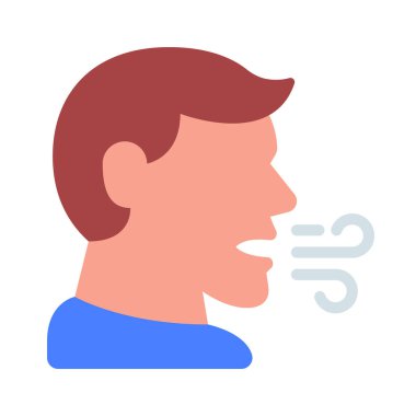 Solunum Testi düz simgesi, vektör illüstrasyonu 