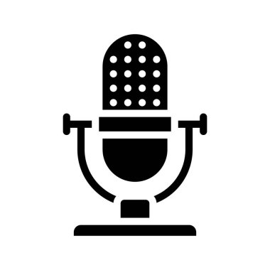 Kayıt Mikrofon simgesi, vektör illüstrasyonu 