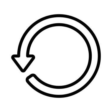 Arrow döngüsü simgesi beyaz arkaplanda izole edildi. vektör.