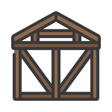 Ahşap Çerçeve basit ikon vektör çizimi