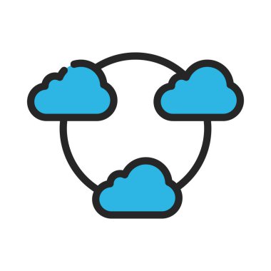 Bulutlar Döngü Simgesi, Vektör İllüstrasyonu