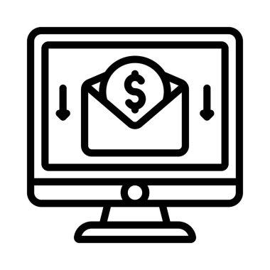 Çevrimiçi Para Web simgesi düz tasarım, vektör illüstrasyonu                                           