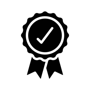 Mark Ödülü Kurdele ikonu vektör illüstrasyonunu kontrol et 