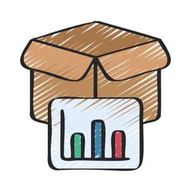 Ürün İstatistikleri düz simge, vektör illüstrasyonu 