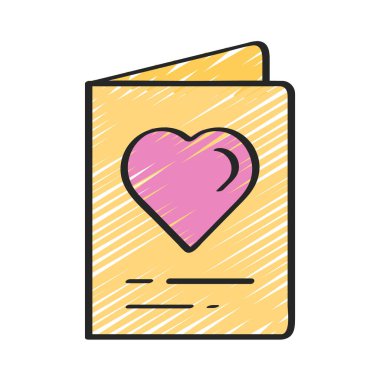 Sevgililer günü kartı simgesi, vektör illüstrasyonu basit tasarım