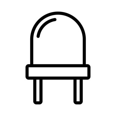 LED Gösterge Ampulü yassı simgesi, vektör illüstrasyonu 