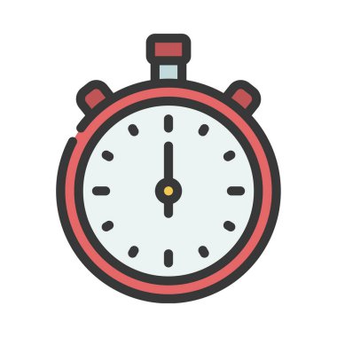 Kronometre simgesi, beyaz arkaplanda vektör illüstrasyonu  