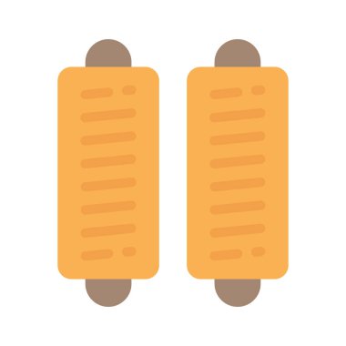 Sosis Rolls düz simgesi, vektör illüstrasyonu 