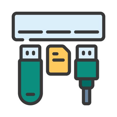 Çoklu Bağlantılar düz simge, vektör illüstrasyonu 