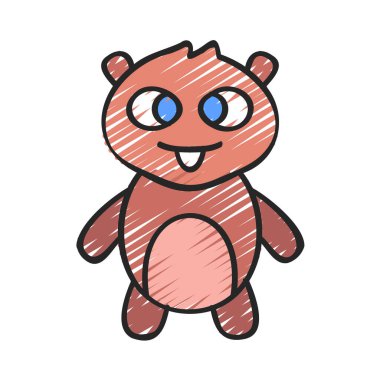 Beyaz arkaplandaki canavarın vektör çizimi  