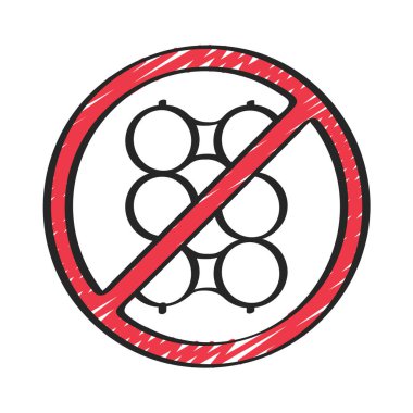 Altı Paket Halkaları düz simgesi yok, vektör illüstrasyonu 