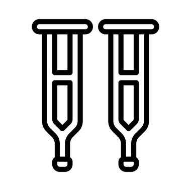 Koltuk değnekleri düz simge, vektör çizimi 