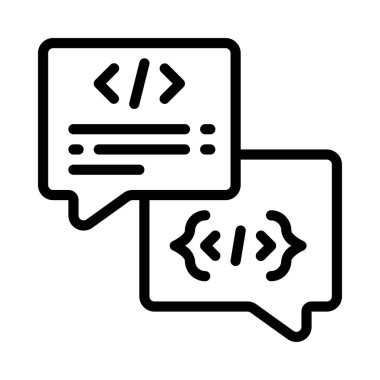 Kod İletişim Ağı simgesi, vektör illüstrasyonu                              