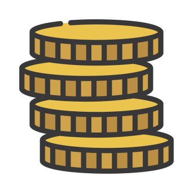 Para Sikkeleri web simgesi vektör illüstrasyonu