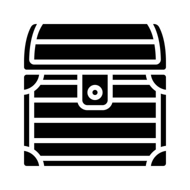 hazine sandığı web simgesi vektör illüstrasyonu