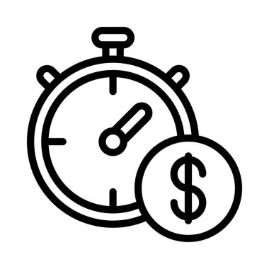 zaman yönetimi ve zaman kavramı simgesi, vektör illüstrasyonu basit tasarım