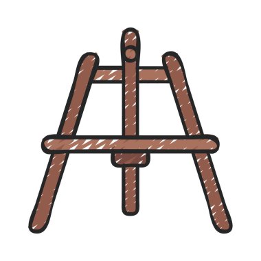 Easel düz simgesi, vektör illüstrasyonu 