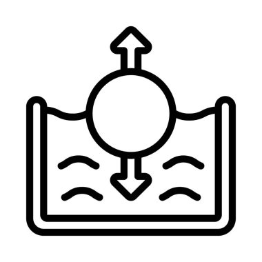 Yüzen düz simge, vektör illüstrasyonu 