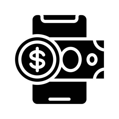 Mobil Cash web simgesi vektör çizimi