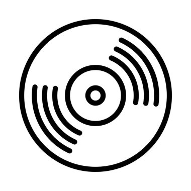 Vinil disk simgesinin vektör illüstrasyonu