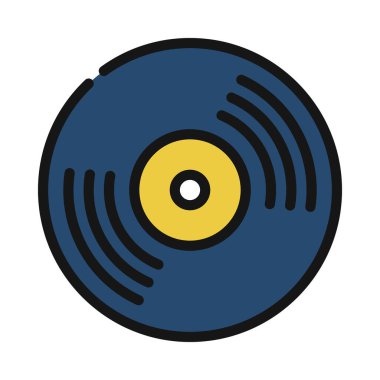 Vinil disk simgesinin vektör illüstrasyonu