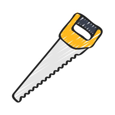 Crosscut Hand Testere simgesi, vektör illüstrasyonu basit tasarım