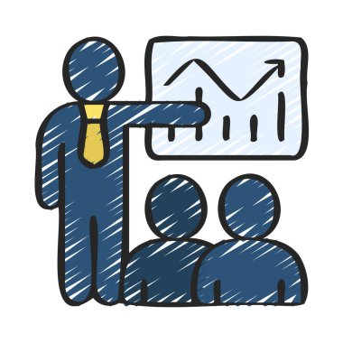 İş Konferansı web simgesi vektör illüstrasyonu