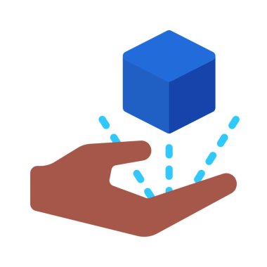 Hologram düz simge, vektör illüstrasyonu ver 