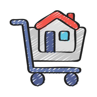Ev Satın Alma Denetim simgesi, vektör illüstrasyonu  