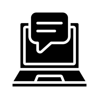 Laptop İleti simgesi, vektör illüstrasyonu 