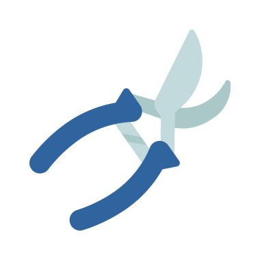 Prunding Shears düz simgesi, vektör illüstrasyonu 