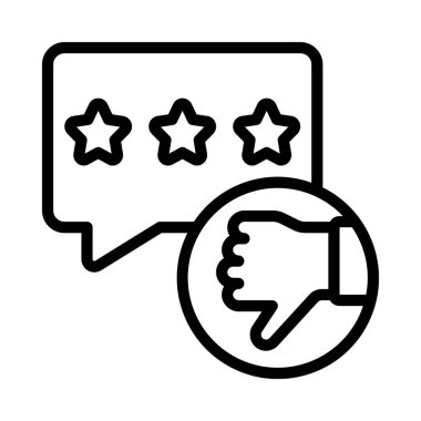 Yıldızlı müşteri gözden geçirme simgesi, vektör illüstrasyonu basit tasarım