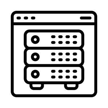 sunucu web simgesi vektör illüstrasyonu