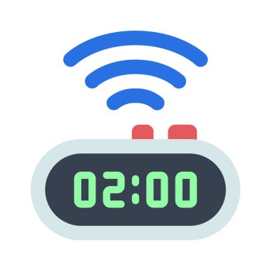 Kablosuz Dijital Saat Ağ ikonu vektör çizimi